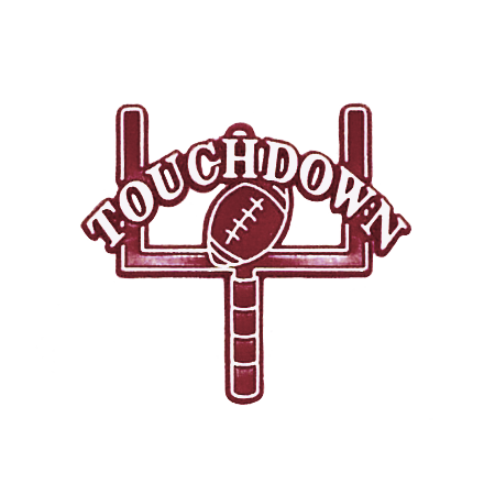 Touchdown Charm - 2" - Burgundy/White - 12 pc. pkg.