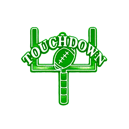 Touchdown Charm - 2" - Emerald/White - 12 pc. pkg.
