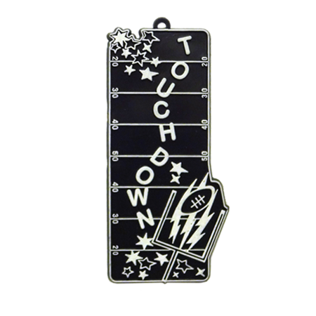 Touchdown Field Charm - 4" - Black/White - 1 pc. pkg.