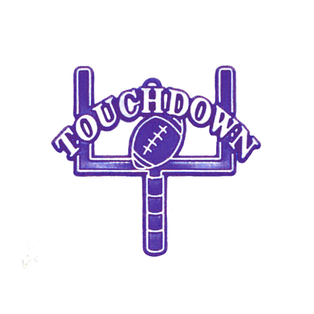 Touchdown Charm - 2" - Purple/White - 12 pc. pkg.
