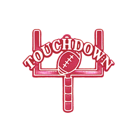 Touchdown Charm - 2" - Red/White - 2 pc. pkg.