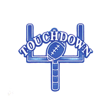 Touchdown Charm - 2" - Royal/White - 12 pc. pkg.