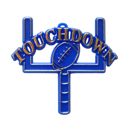 Touchdown Charm - 2" - Royal/Metallic Gold - 2 pc. pkg.
