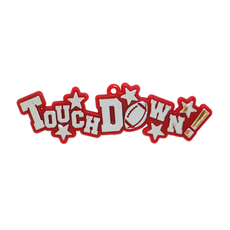 Touchdown Charm - 3.5" - Burgundy/Metallic Silver - 1 pc. pkg.