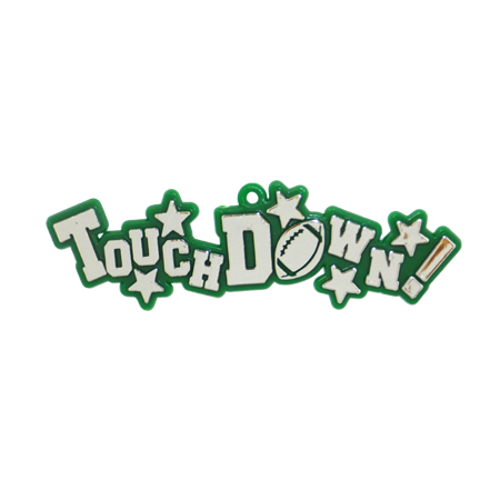 Touchdown Charm - 3.5" - Emerald/Metallic Silver - 1 pc. pkg.