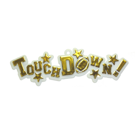 Touchdown Charm - 3.5" - White/Metallic Gold - 1 pc. pkg.