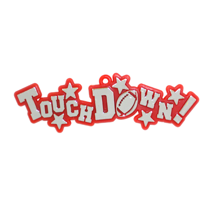 Touchdown Charm - 3.5" - Red/Metallic Silver - 1 pc. pkg.