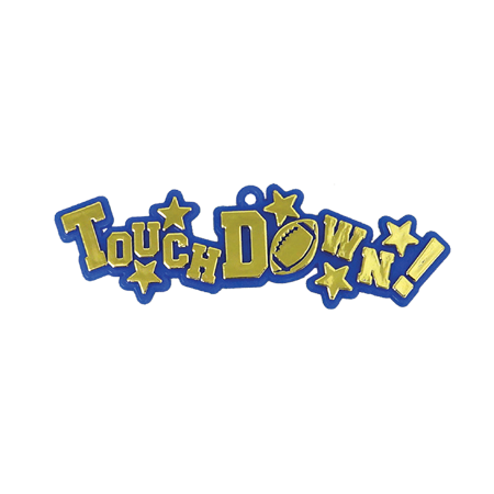 Touchdown Charm - 3.5" - Royal/Metallic Gold - 1 pc. pkg.