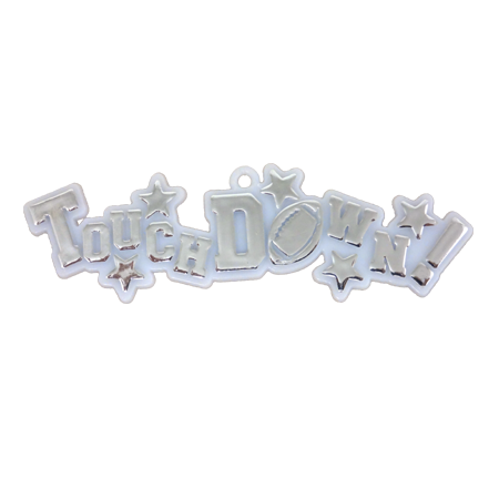 Touchdown Charm - 3.5" - White/Metallic Silver - 1 pc. pkg.