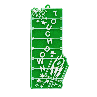 Touchdown Field Charm - 4" - Emerald/White - 1 pc. pkg.