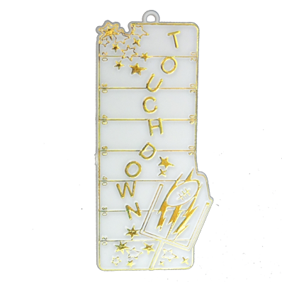 Touchdown Field Charm - 4" - White/Metallic Gold - 1 pc. pkg.