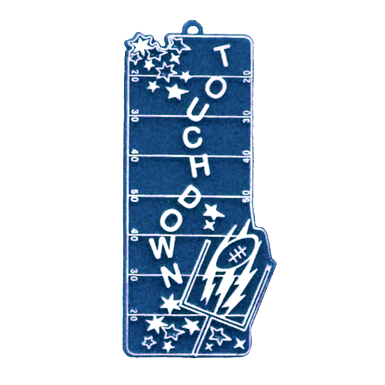 Touchdown Field Charm - 4" - Navy/White - 1 pc. pkg.