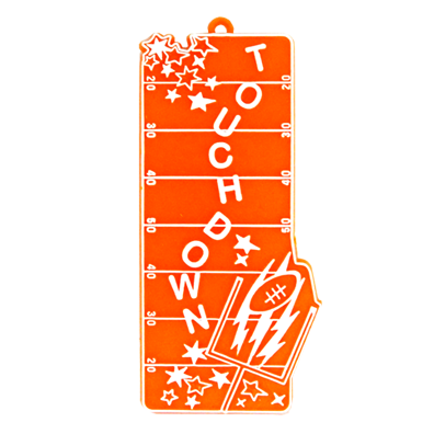 Touchdown Field Charm - 4" - Orange/White - 1 pc. pkg.