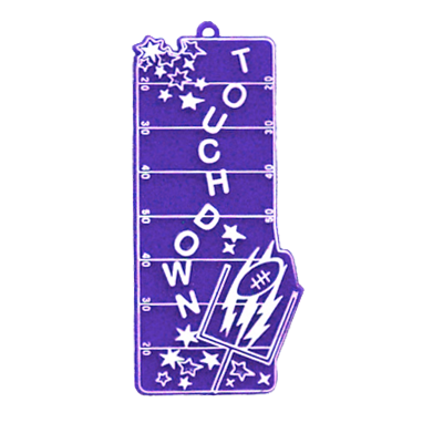 Touchdown Field Charm - 4" - Purple/White - 1 pc. pkg.