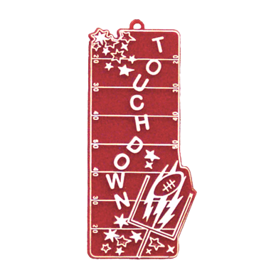 Touchdown Field Charm - 4" - Red/White - 1 pc. pkg.