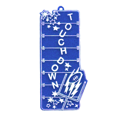 Touchdown Field Charm - 4" - Royal/White - 1 pc. pkg.