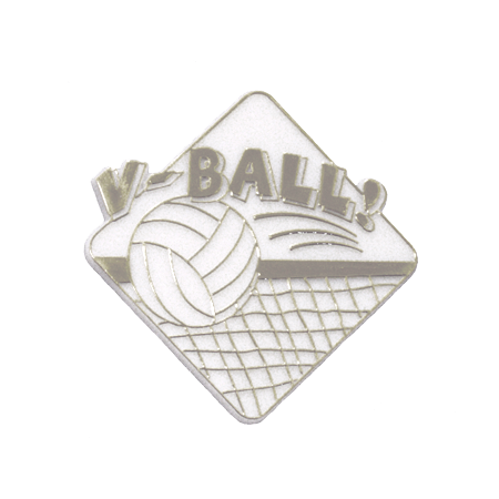 3" V-Ball Charm - White/Metallic Silver - 2 pc. pkg.