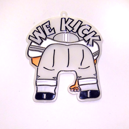 We Kick . . . Charm - 2.5" - White/Silver - 2 pc. pkg.
