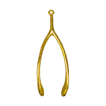 Wishbone Charm - 3" - Metallic Gold - 2 pc. pkg.