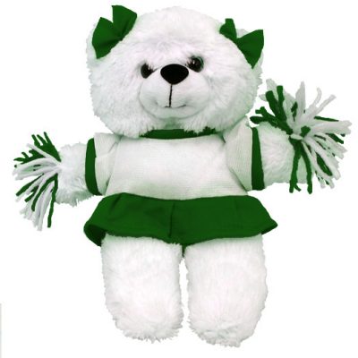 9" Cheer Bear - White/Hunter