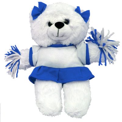 9" Cheer Bear - White/Royal