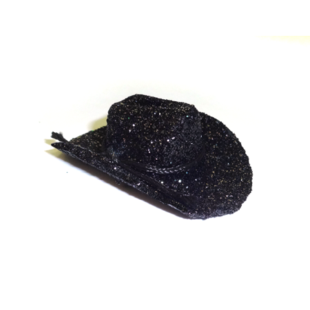 Glitter Stetson - 2" - Black - 6 pc. pkg.