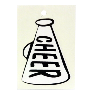 3" Cheer Megaphone Decal - Black - 1 per sheet