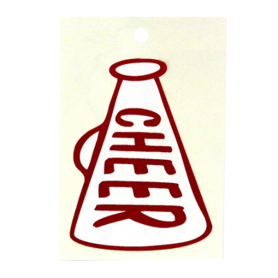 3" Cheer Megaphone Decal - Burgundy - 1 per sheet