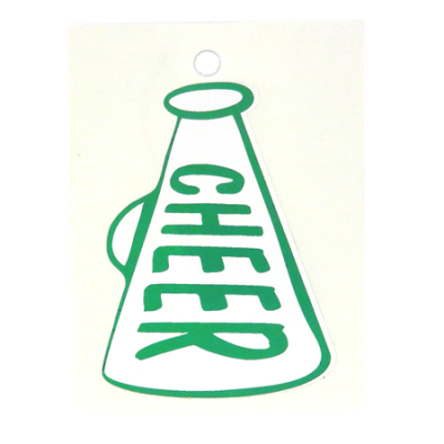 3" Cheer Megaphone Decal - Emerald - 1 per sheet