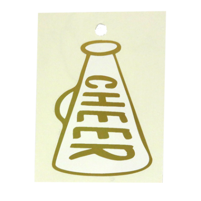 3" Cheer Megaphone Decal - Gold - 1 per sheet
