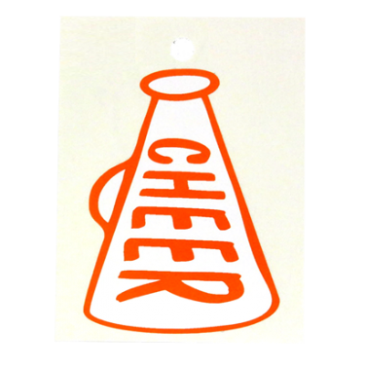 3" Cheer Megaphone Decal - Orange - 1 per sheet