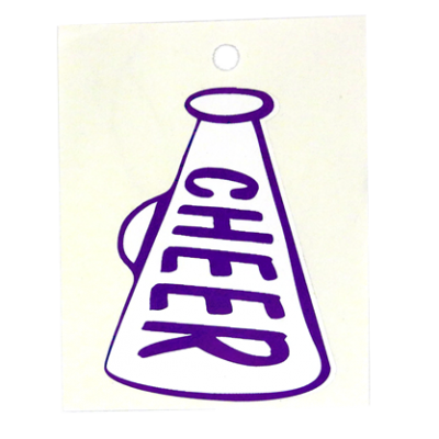 3" Cheer Megaphone Decal - Purple - 1 per sheet
