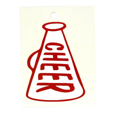 3" Cheer Megaphone Decal - Red - 1 per sheet