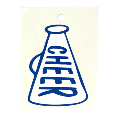 3" Cheer Megaphone Decal - Royal - 1 per sheet