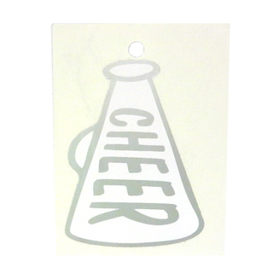 3" Cheer Megaphone Decal - Silver - 1 per sheet