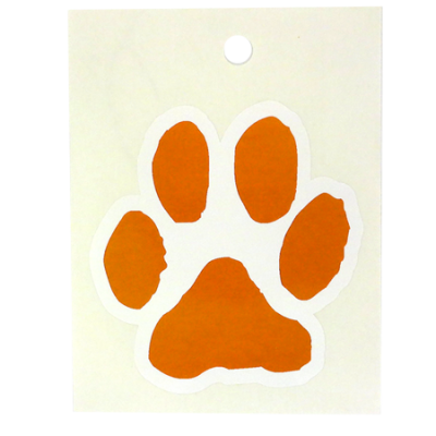 3" Paw Print Decal - Orange - 1 per sheet