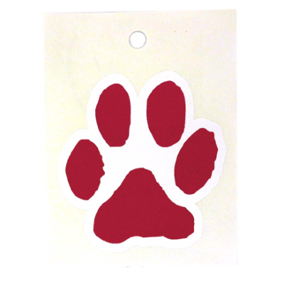 3" Paw Print Decal - Red - 1 per sheet