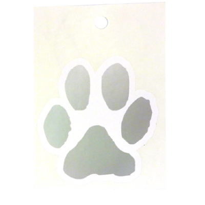 3" Paw Print Decal - Silver - 1 per sheet