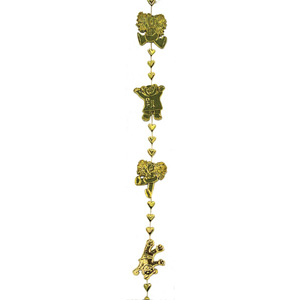 Cheerleader Bear Garland - Metallic Gold - 9' pkg.