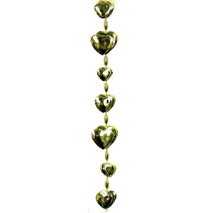 Double Heart Garland - Metallic Gold - 9' pkg.
