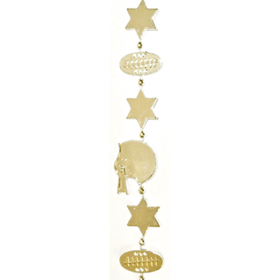 Football Garland - Metallic Gold - 9' pkg.