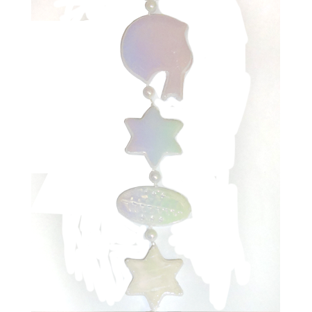 Football Garland - White Iridescent - 9' pkg.