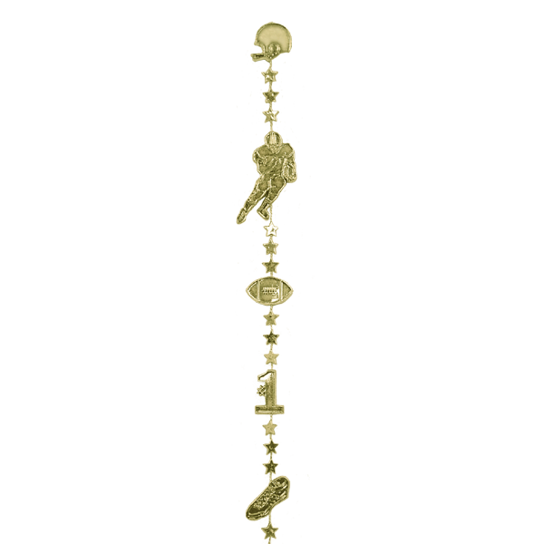 Football Player Garland - Metallic Gold - 9' pkg.