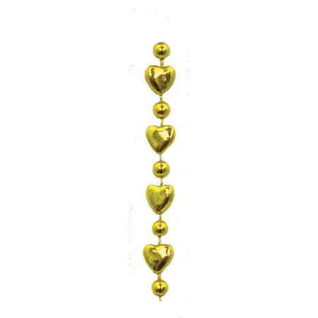 Mini Heart Garland - Metallic Gold - 9' pkg.