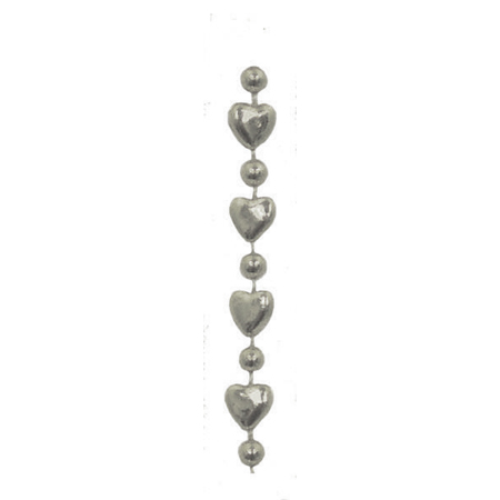 Mini Heart Garland - Metallic Silver - 9' pkg.