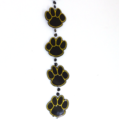 Paw Garland - Black/Metallic Gold - 9' pkg.