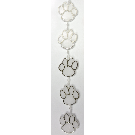 Paw Garland - White/Metallic Silver - 9' pkg.
