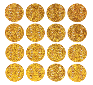 Baseball Glitter Sticker Sheet - Old Gold - 16 per sheet