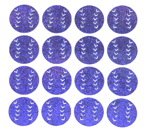 Baseball Glitter Sticker Sheet - Purple - 16 per sheet
