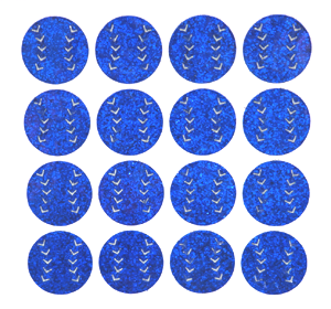 Baseball Glitter Sticker Sheet - Royal - 16 per sheet